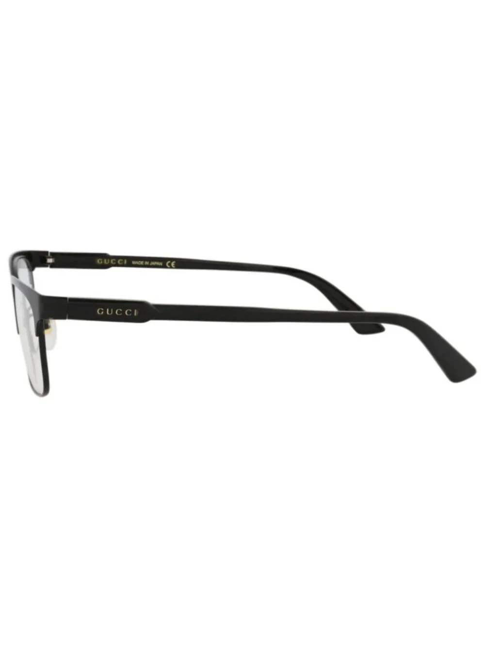 New Gucci Women's Eyeglasses Unisex Square Rectangle Black Black Transparent